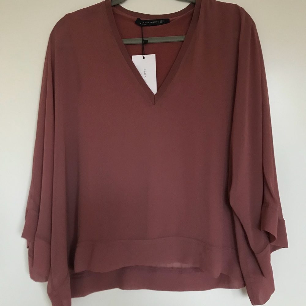 Zara flowy mauve top (XS)